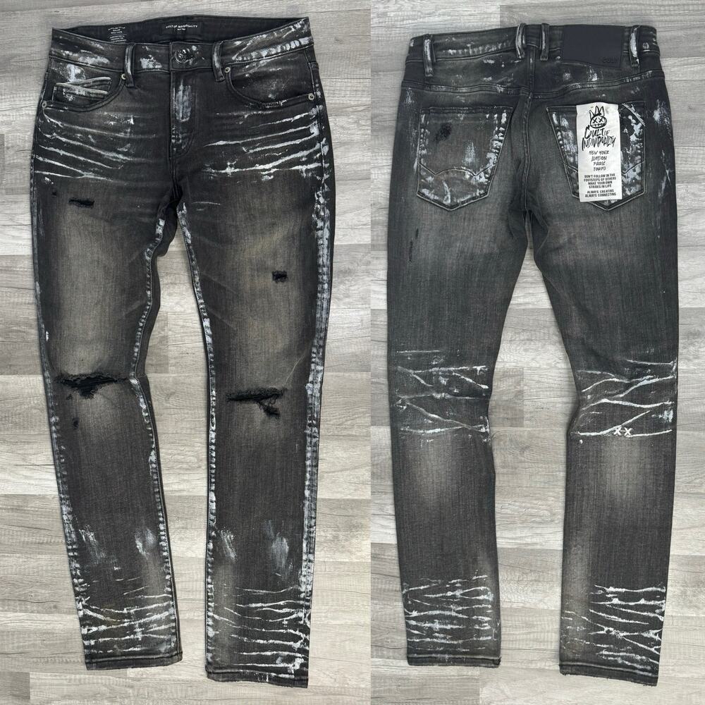 CULT OF INDIVIDUALITY ROCKER SLIM DENIM (SILVER STREAK) Size 31X33